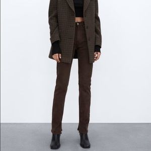 NWT Zara Split Leg Straight Jeans